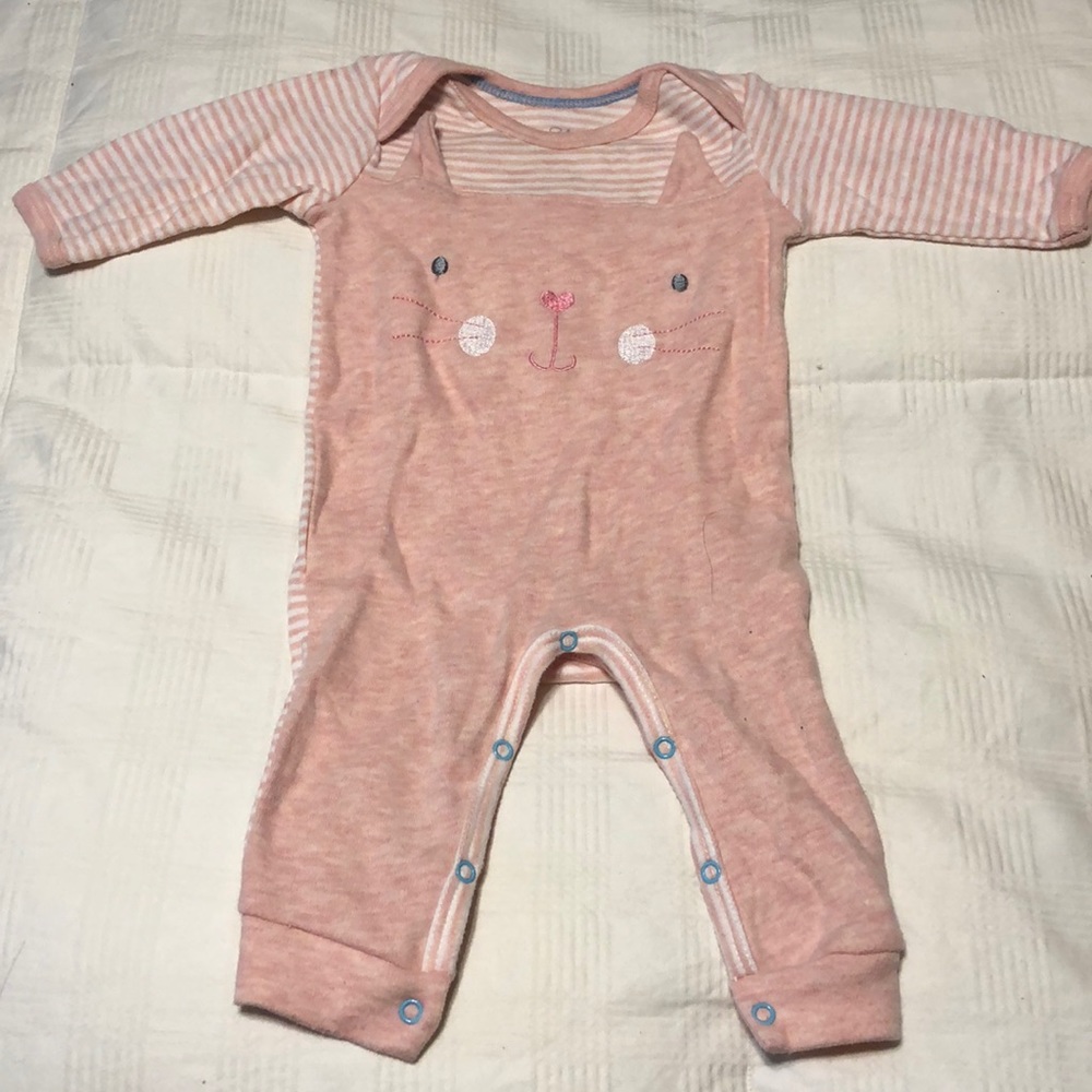 3-6m Rene Rofe Pink Cat One Piece